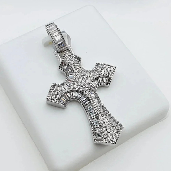 "925 Sterling Silver Plated CZ Pendant, EVBRS331 - Picture 7 of 8
